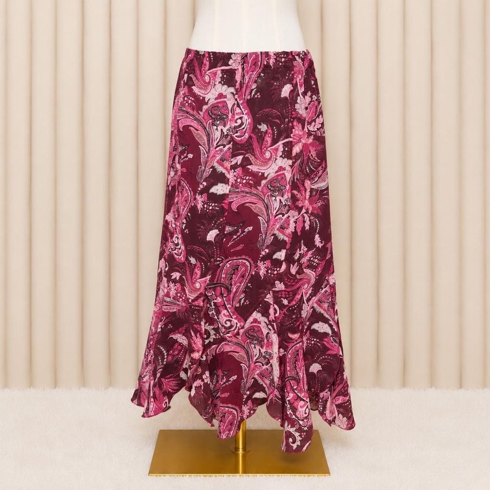 Vintage Y2K Pink Paisley Mermaid Maxi Skirt 💕